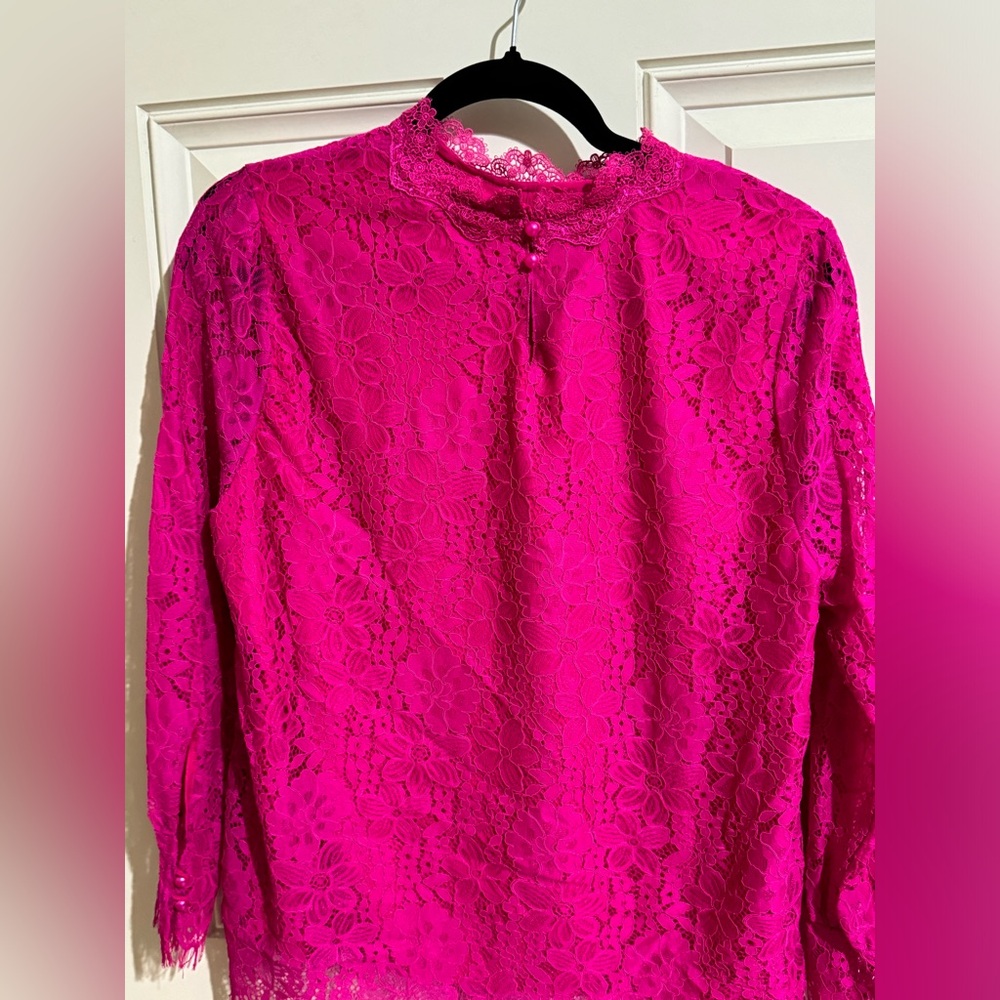 Pink lace top blouse
